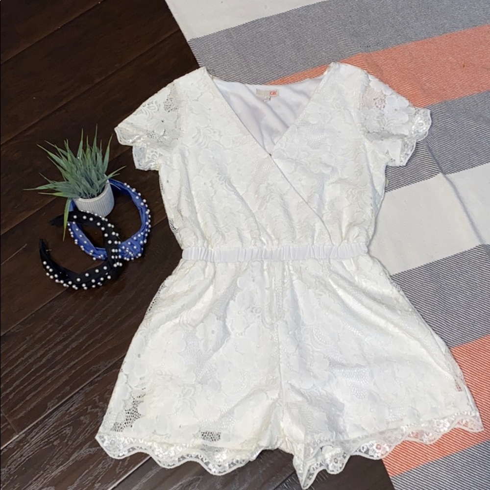 White lace romper